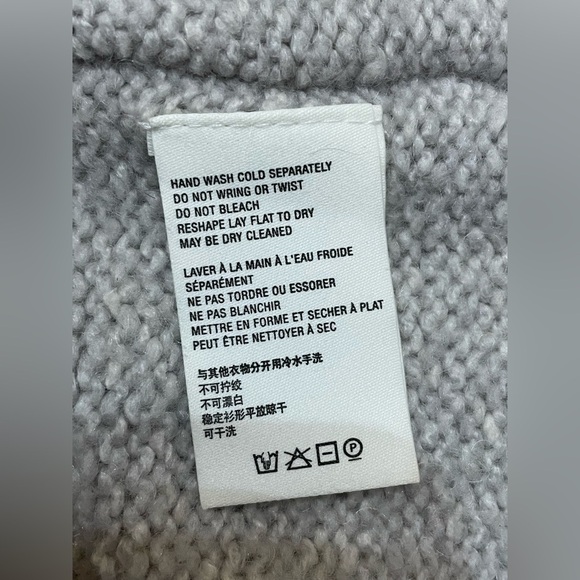 Anthropologie Gray Ombré Sweater Oversized Cotton Wool Blend Size Small - Picture 9 of 9